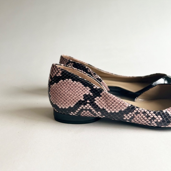 Naturalizer Black Pink Animal Print Leather Point Toe Flats size 8 - Picture 14 of 15